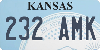 KS license plate 232AMK