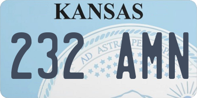 KS license plate 232AMN