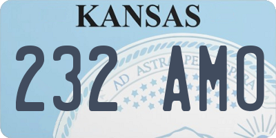 KS license plate 232AMO