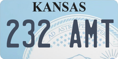 KS license plate 232AMT