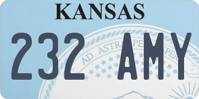 KS license plate 232AMY