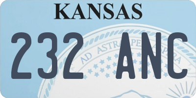 KS license plate 232ANC