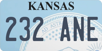 KS license plate 232ANE