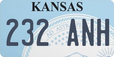 KS license plate 232ANH