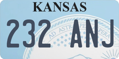 KS license plate 232ANJ
