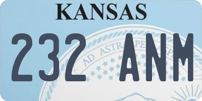 KS license plate 232ANM
