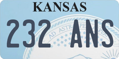 KS license plate 232ANS