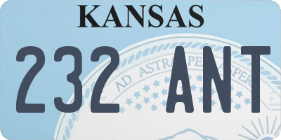 KS license plate 232ANT