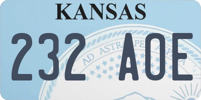 KS license plate 232AOE
