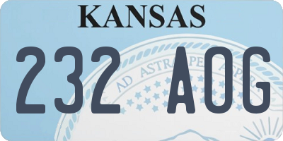 KS license plate 232AOG