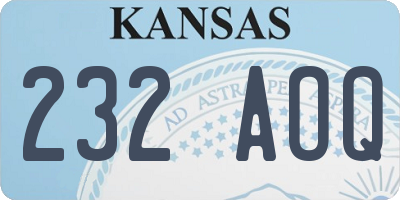 KS license plate 232AOQ