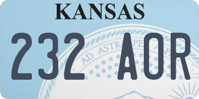KS license plate 232AOR