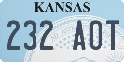 KS license plate 232AOT