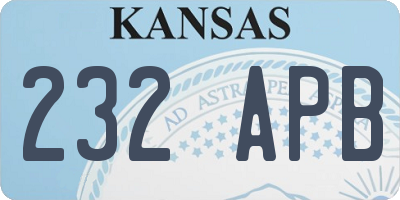 KS license plate 232APB