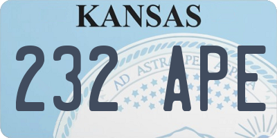 KS license plate 232APE