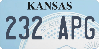 KS license plate 232APG