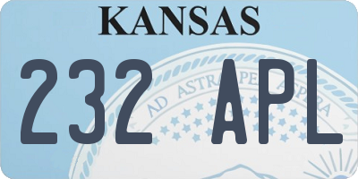 KS license plate 232APL