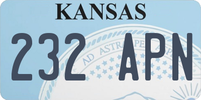 KS license plate 232APN