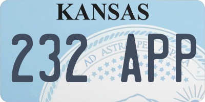 KS license plate 232APP
