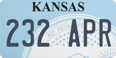 KS license plate 232APR
