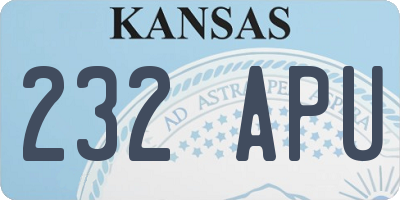 KS license plate 232APU