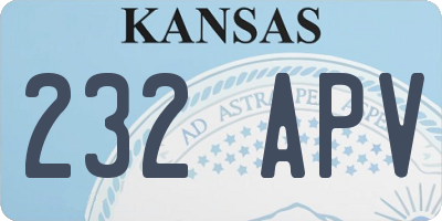 KS license plate 232APV