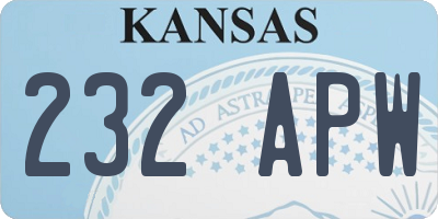 KS license plate 232APW