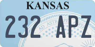 KS license plate 232APZ