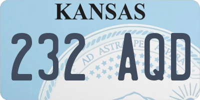 KS license plate 232AQD
