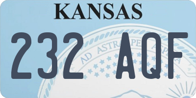 KS license plate 232AQF