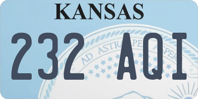 KS license plate 232AQI