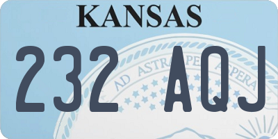 KS license plate 232AQJ