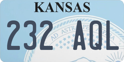 KS license plate 232AQL