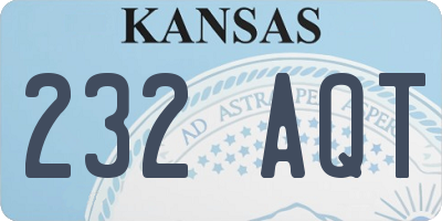 KS license plate 232AQT