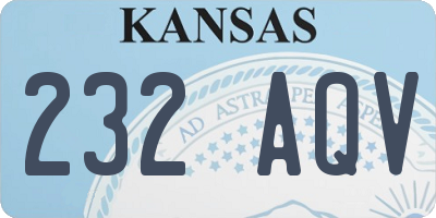 KS license plate 232AQV