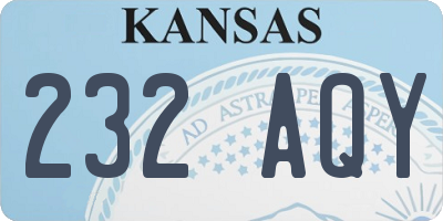 KS license plate 232AQY
