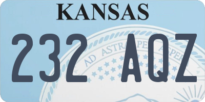 KS license plate 232AQZ