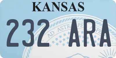 KS license plate 232ARA