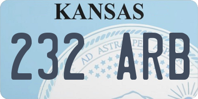 KS license plate 232ARB