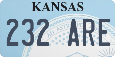 KS license plate 232ARE