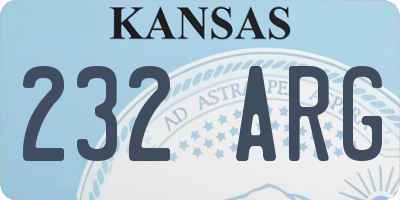 KS license plate 232ARG