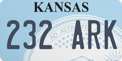 KS license plate 232ARK