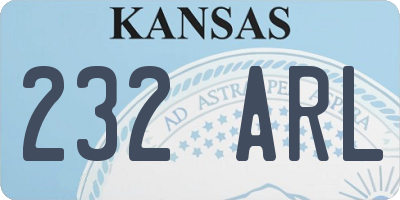 KS license plate 232ARL