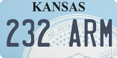 KS license plate 232ARM