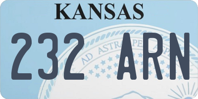 KS license plate 232ARN