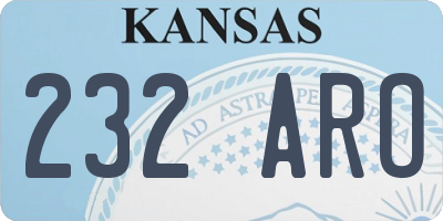 KS license plate 232ARO