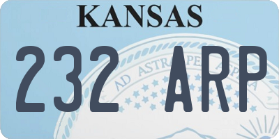KS license plate 232ARP
