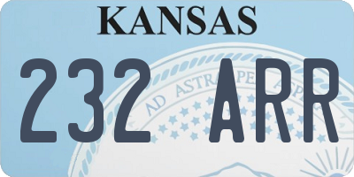 KS license plate 232ARR
