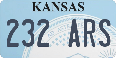 KS license plate 232ARS