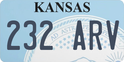 KS license plate 232ARV